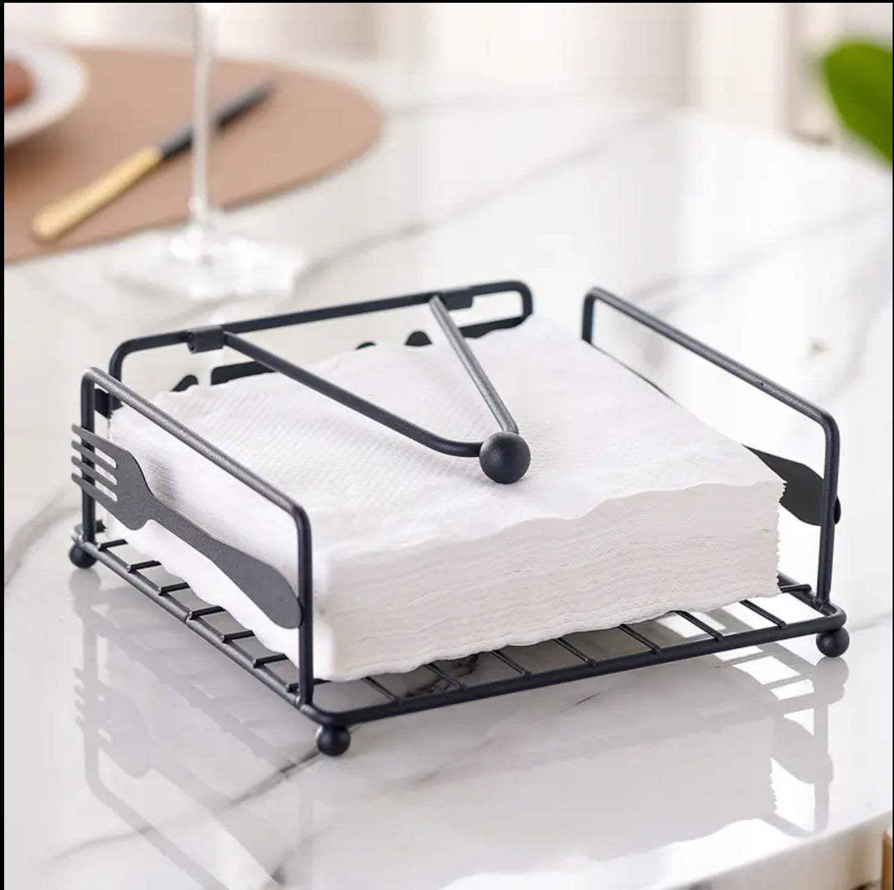 FLAT metallic napkin holder