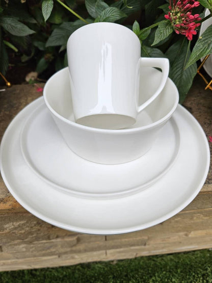 24pcs ALL White CERAMIC DINNER SET