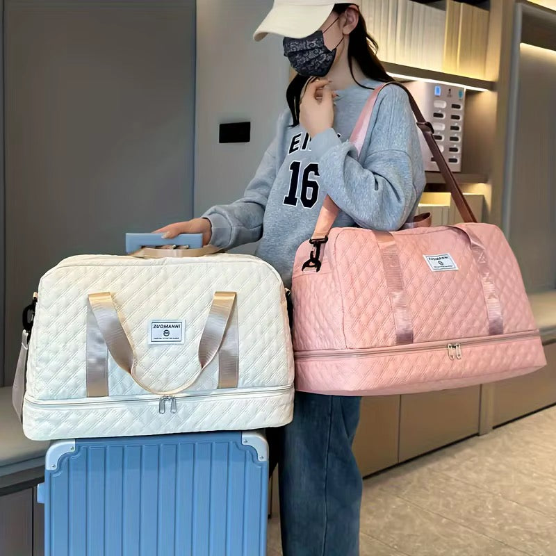 Casual Large Capacity Travel Duffel Bag | Lightweight Rhombic Lattice Design