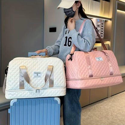 Casual Large Capacity Travel Duffel Bag | Lightweight Rhombic Lattice Design