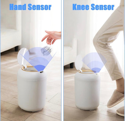 Round Intelligent Sensing Home Open Top Pressing Type 8L Large Capacity Storage Bucket with Legs