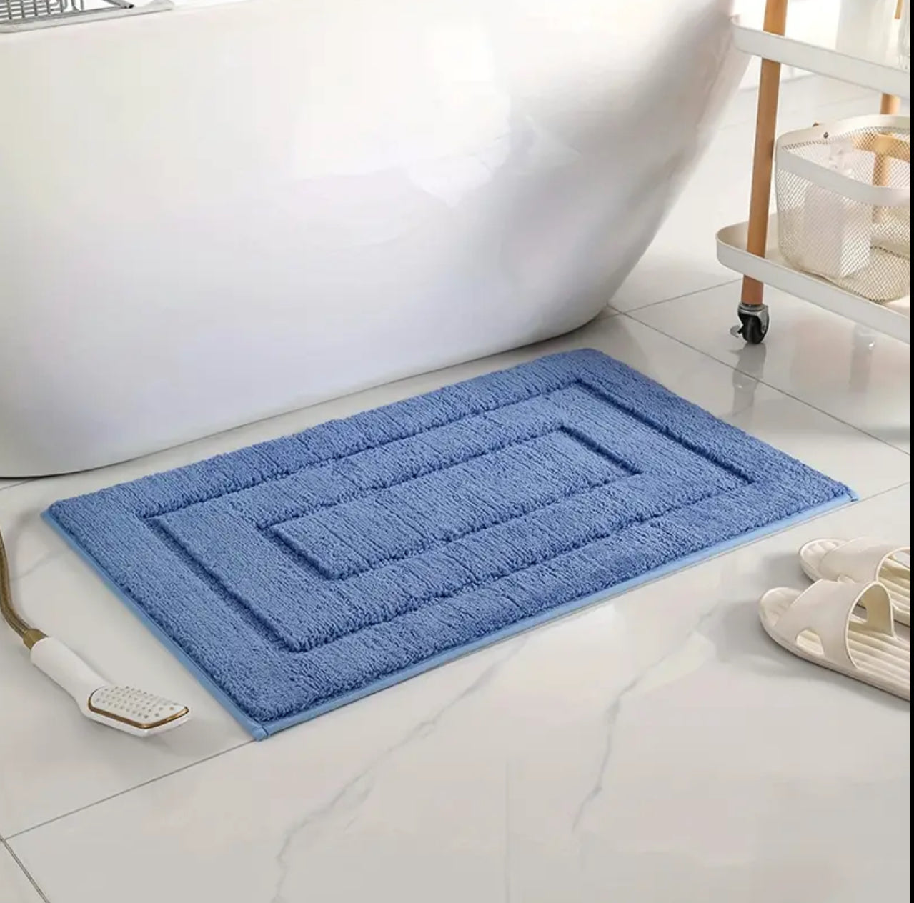 Flocking bathroom mats