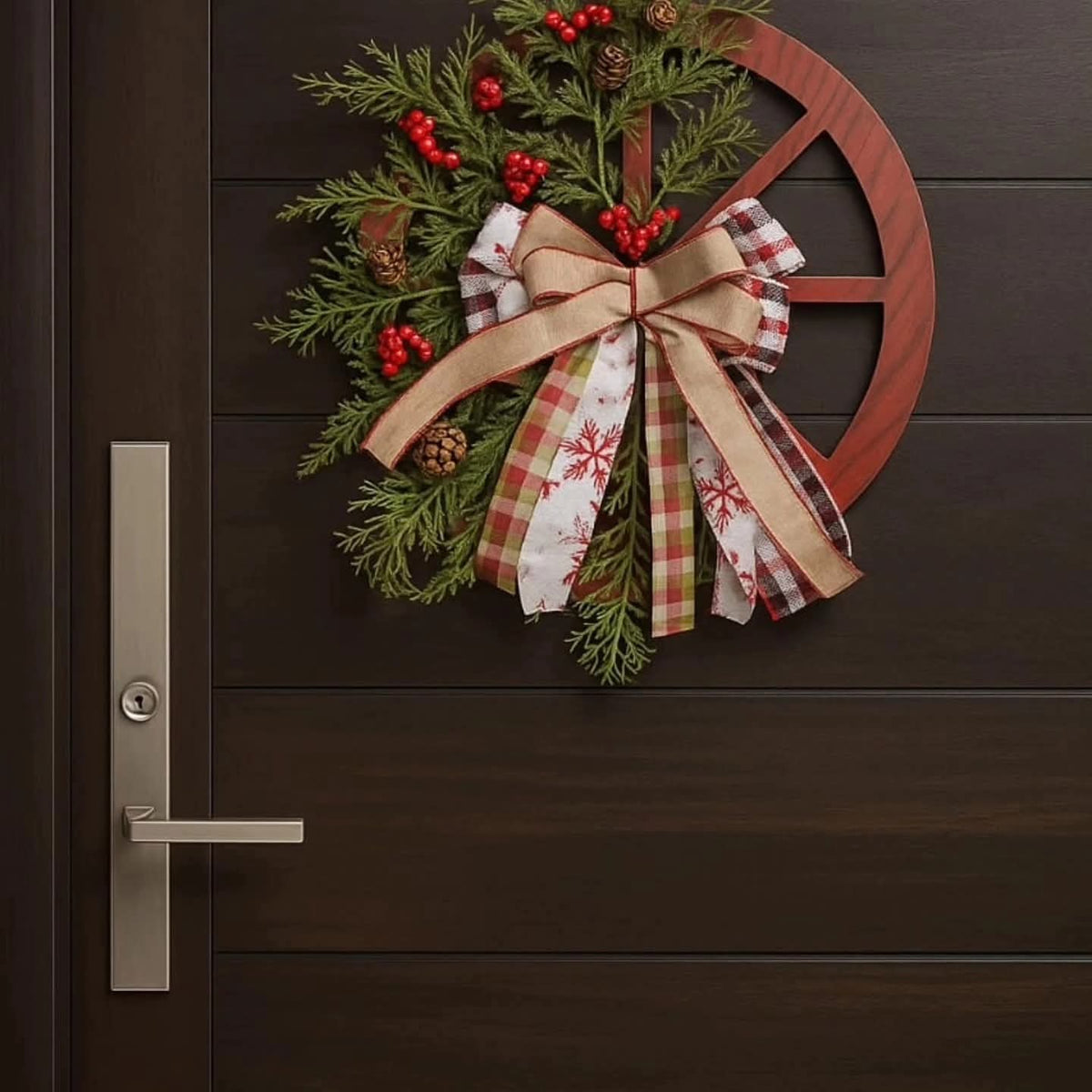 40cm Christmas Rustic Wheel Garland