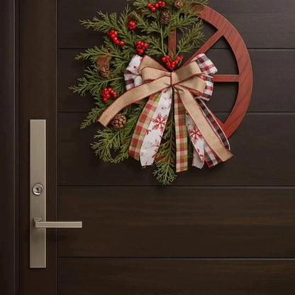 40cm Christmas Rustic Wheel Garland