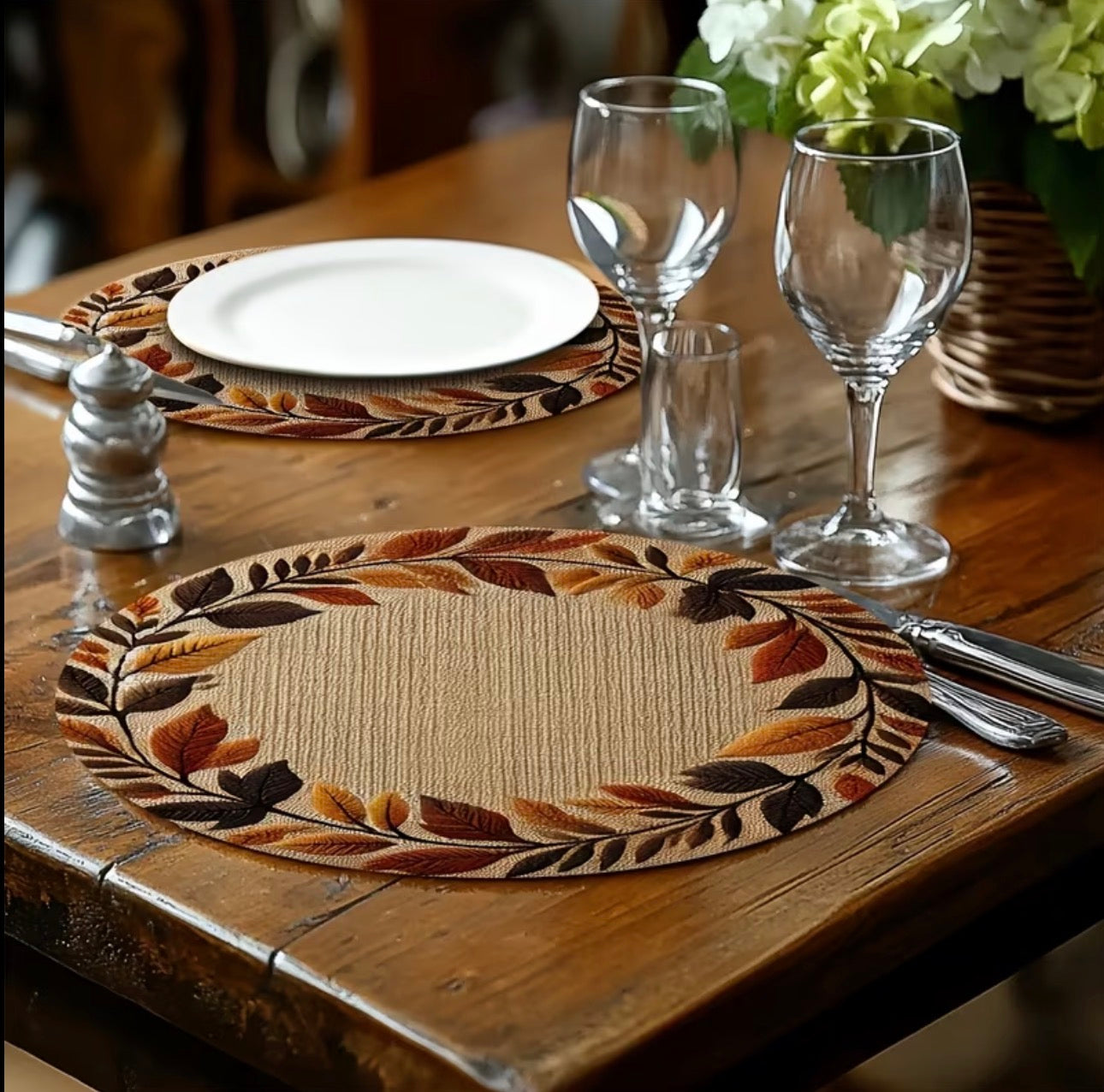 Non-woven round placemat kitchen dinning table mat.