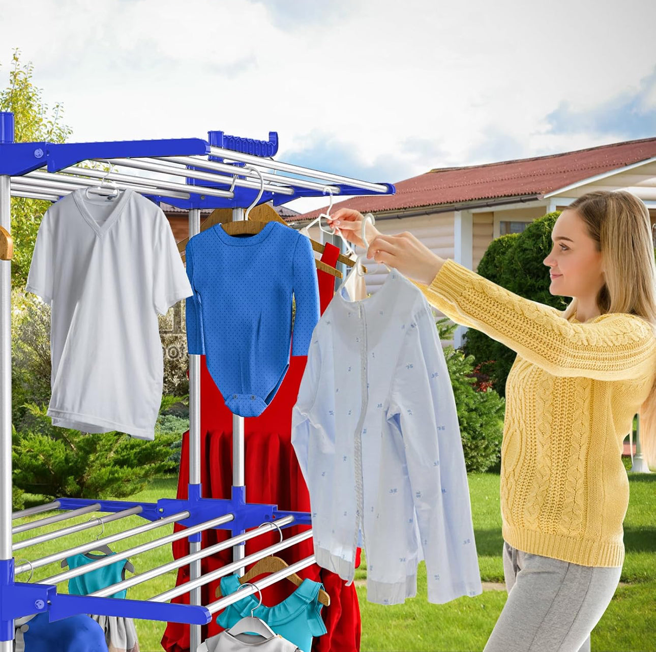 3 Layer Portable / Movable Cloth Drying  Rack