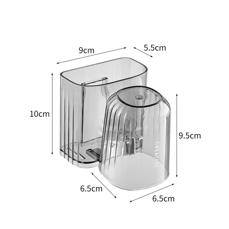 Luxury Wall-Mounted Toothbrush & Mouthwash Cup Holder