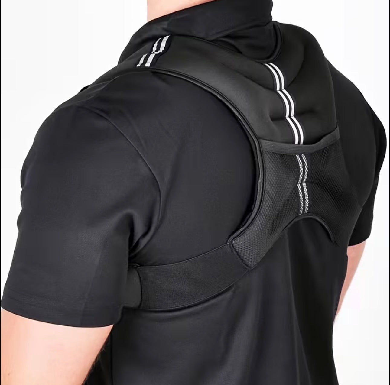 6 lbs Black Weighted Vest with Reflective Stripe