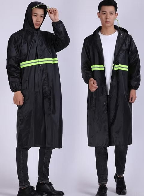 Long black Adult Raincoat