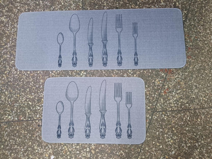2pc Kitchen Mats Absorbent with Backside Rubber and Skid-Resistant Base