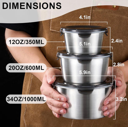 3 pcs stainless steel lunch box set