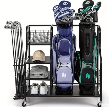 Golf Bag and Equipment Storage Organizer Rack