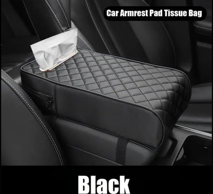 Car armrest with tissue storage