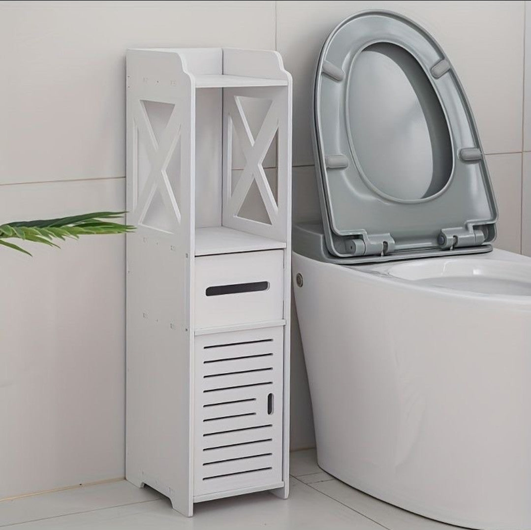 Multipurpose toilet cabinet organizer with tissue holder