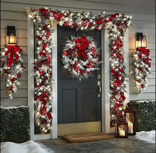 1.5m front door Christmas wreath decoration