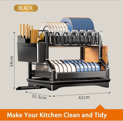 2 tier carbon steel dish drying rack