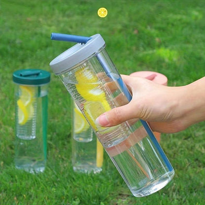 Cute Water Bottle With Foldable Straw and a Built-in Filter