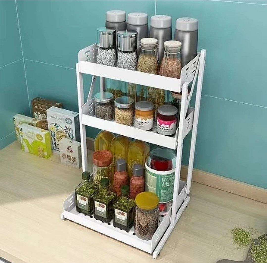 3 Tier Multifunctional Foldable Kitchen Spice Rack/Storage Rack