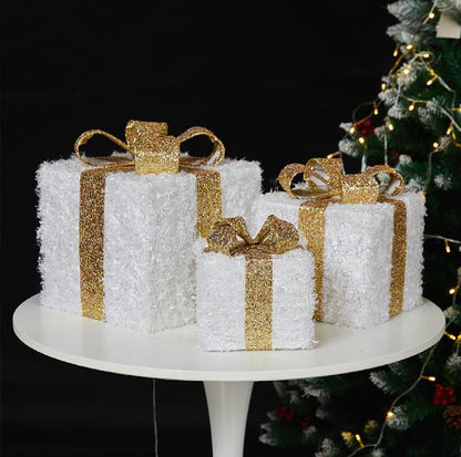 3pcs set snow lighted gift box