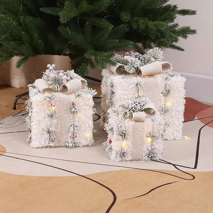 3pcs set snow lighted gift box