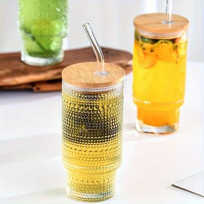 4pcs Aesthetic Highball crystal ribbed  glasses