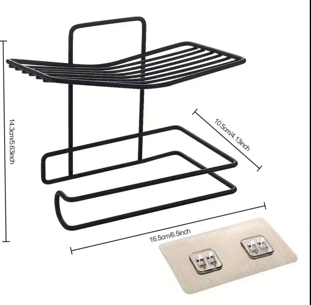 Wall mounted wrought iron  tissue holder with adhesive sticker