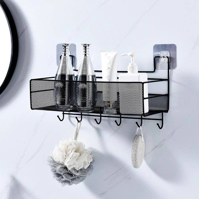 Mesh Bathroom rack with hooks