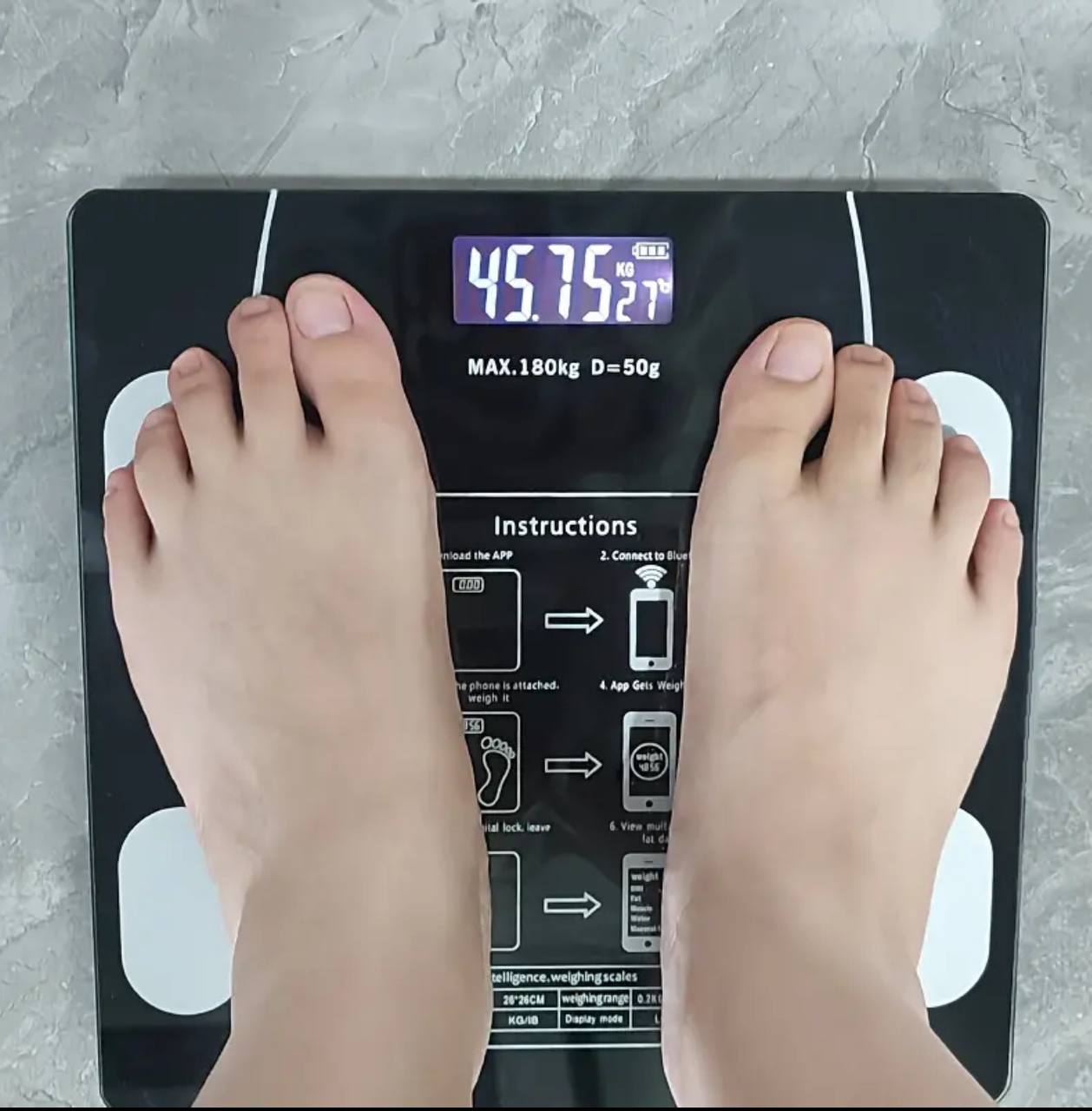 Smart Wireless Digital Bathroom Weight Scale, Body Composition Analyzer Weighing Scale