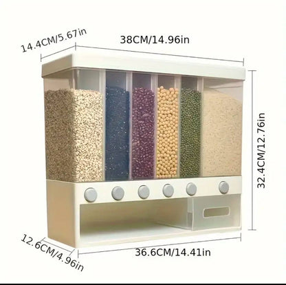 6 compartment cereals dispenser