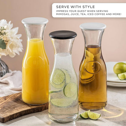 Premium quality Glass Carafe with white Lids