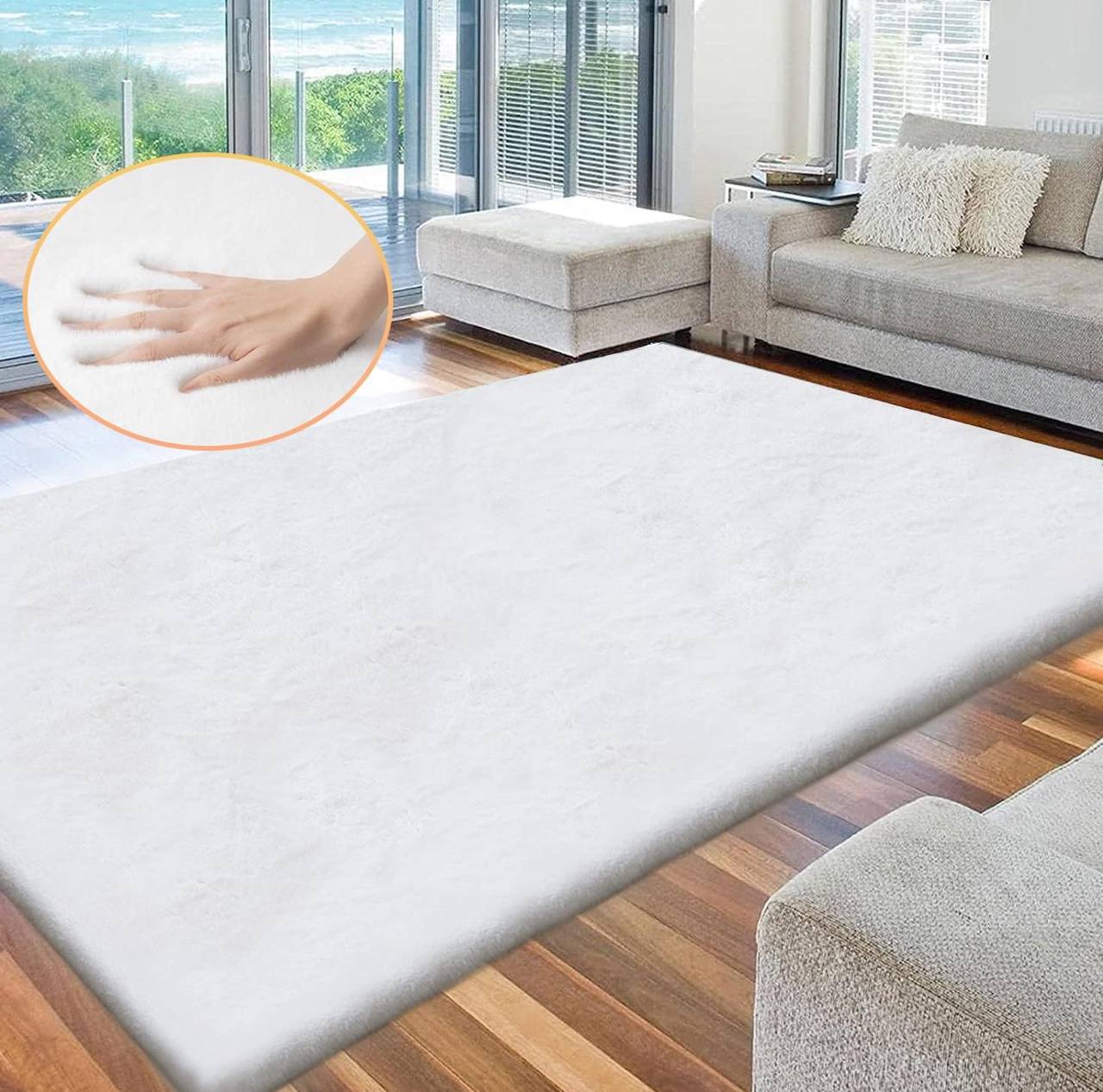 Luxury Style Nordic Rabbit fur Carpet