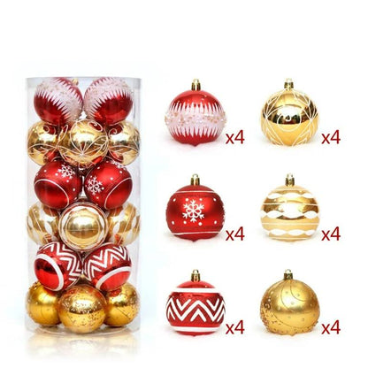 Multicoloured 24pcs Christmas balls decor set