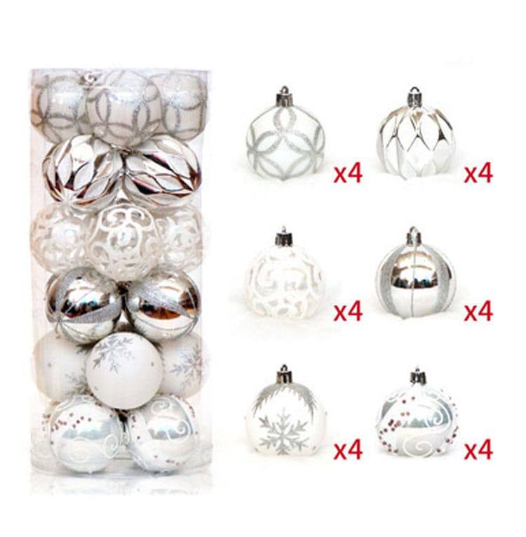 Multicoloured 24pcs Christmas balls decor set