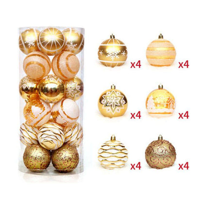 Multicoloured 24pcs Christmas balls decor set