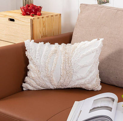 Home Decor Cushion Cover Beige Grey Tufted Coral Stylish Pillow Cover