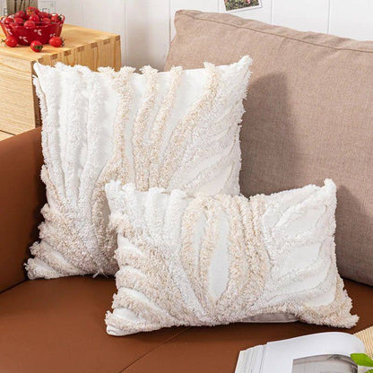 Home Decor Cushion Cover Beige Grey Tufted Coral Stylish Pillow Cover