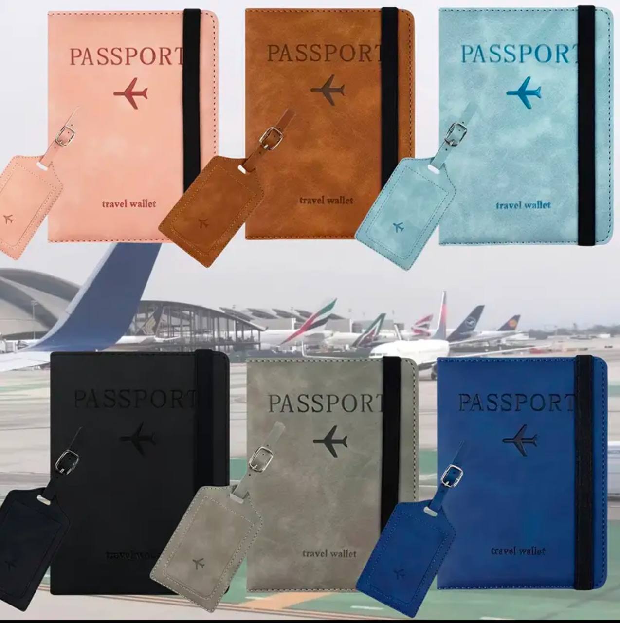 Passport Holder,Passport Cover  with RFID Blocker Plus Suitcase Tag