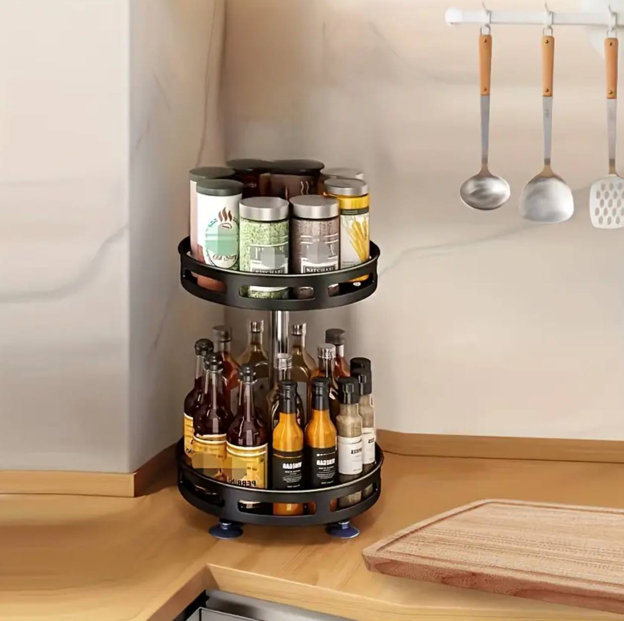 360° Rotating metallic Kitchen / Bathroom Storage Rack