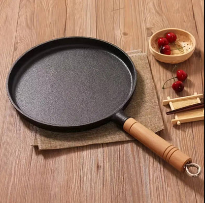 High quality non stick pan with a wooden handle