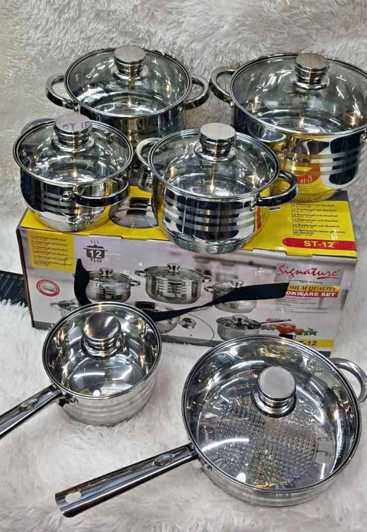 12pc Stainless steel pots