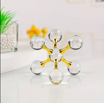 Decorative Sculpture, Modern Minimalist Metal Crystal Molecular Ball Decoration