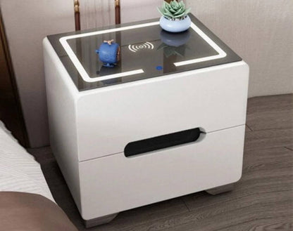 Bedside table with LED Lighting & Smart Charging interface