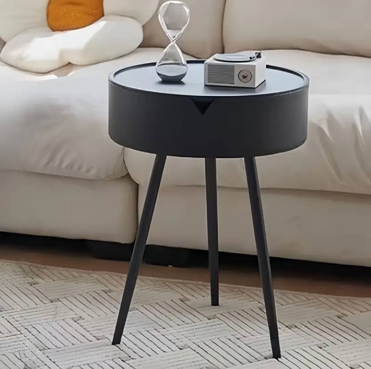 Modern  Nightstand, Bedroom Side Table with Hidden Storage