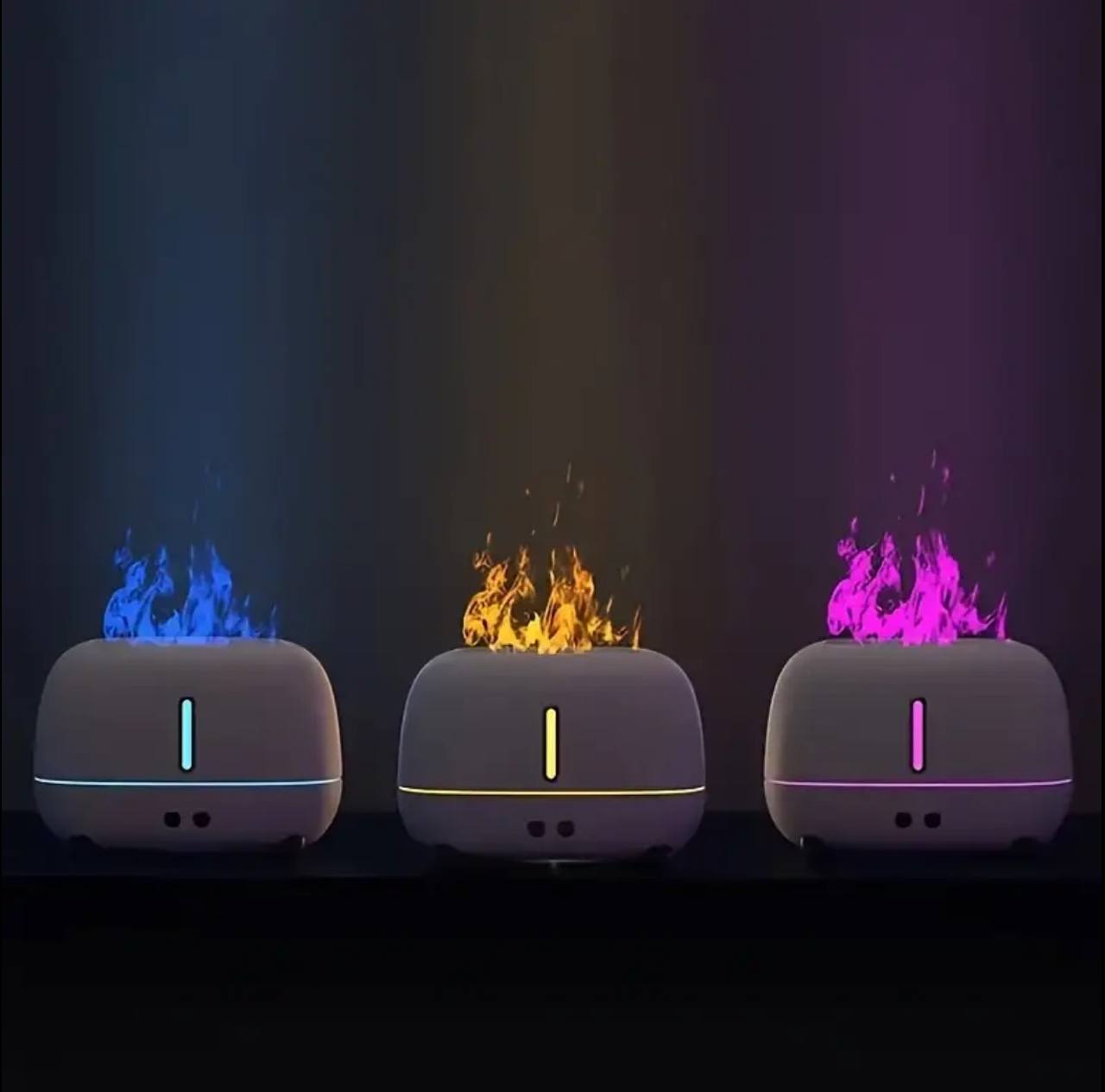 Portable Colorful Cool Mist USB LED Room Fire Flame Humidifier Aroma Essential Oil Diffuser