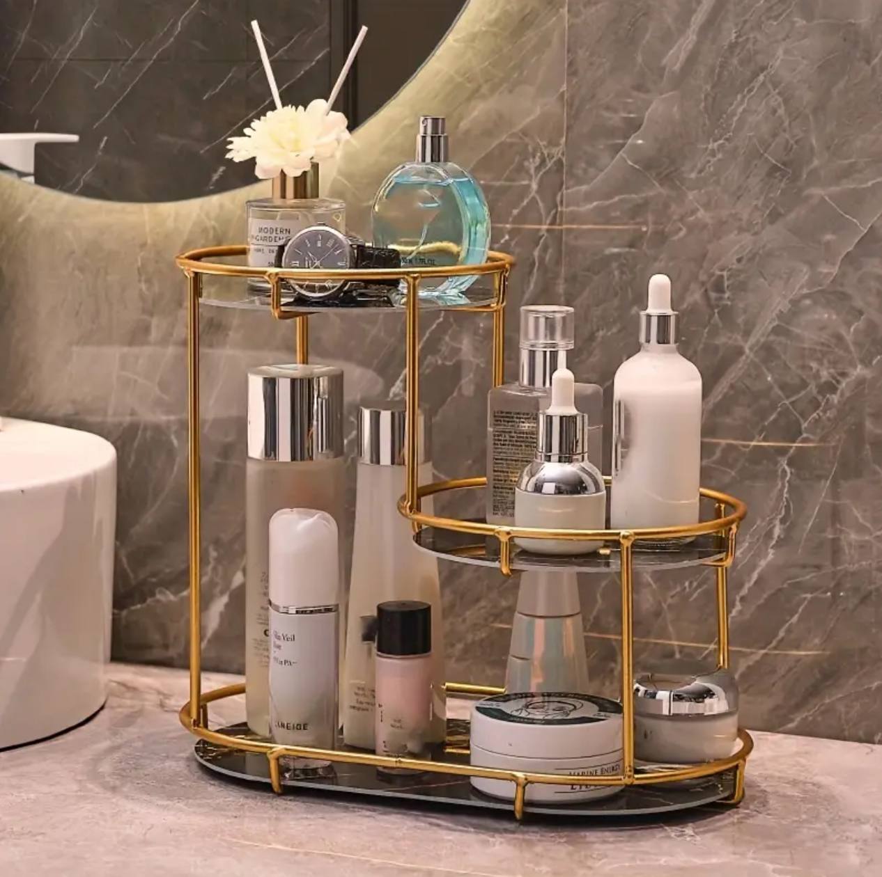 Light Luxury Storage Shelf/Cosmetics Toiletries Organizer