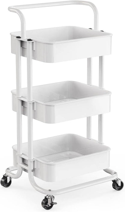 Multi-functional movable trolley storage rack( full metallic)