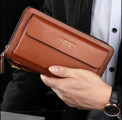 Men's Sleek Faux Leather Clutch