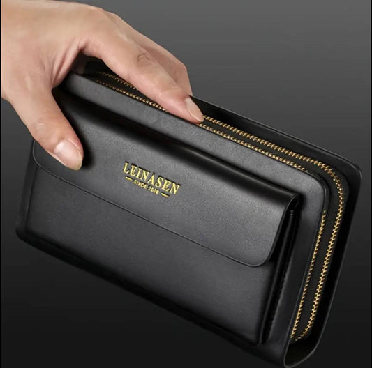 Men's Sleek Faux Leather Clutch