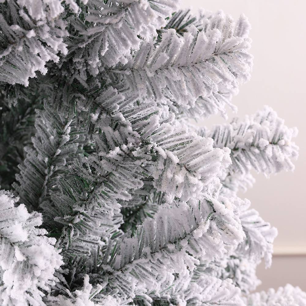 Snow flocked Christmas tree