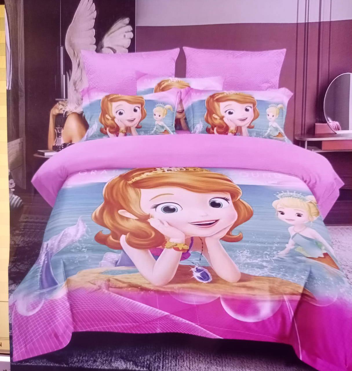 Cartoon themed duvet 1 bedsheet 1  pillowcase